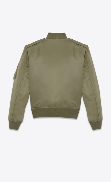 bomber jacket in khaki nylon
